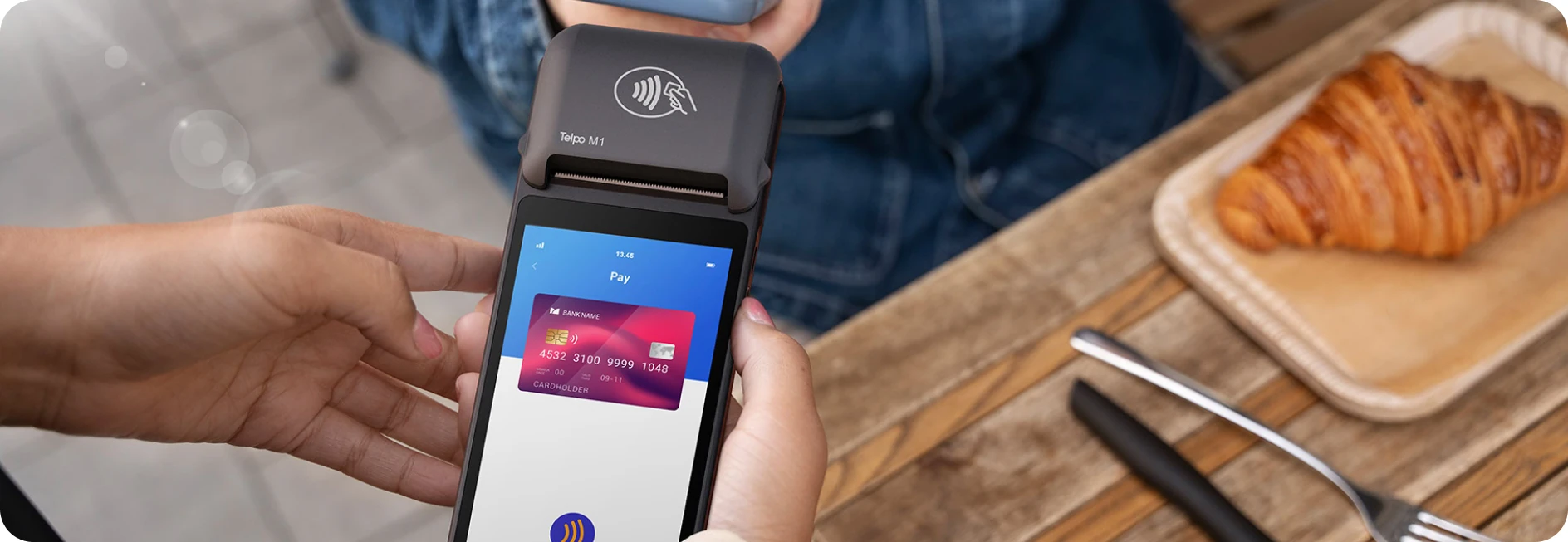 A portable terminal being used for a contactless payment