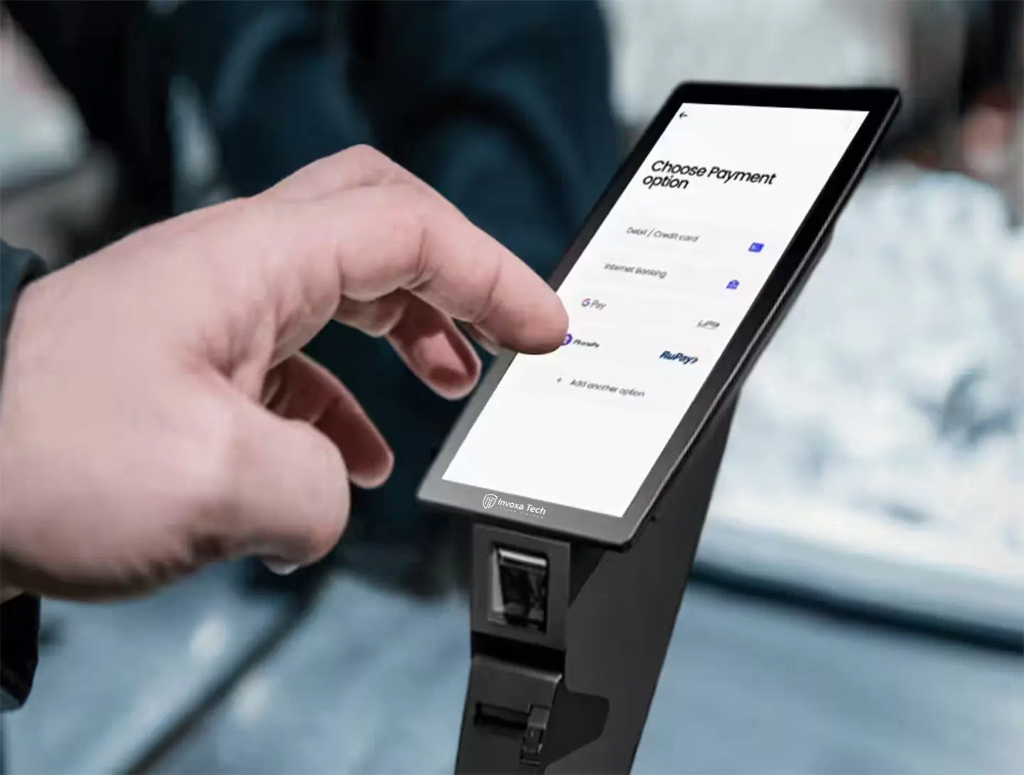 InterpayFlow compact POS terminal displaying payment options