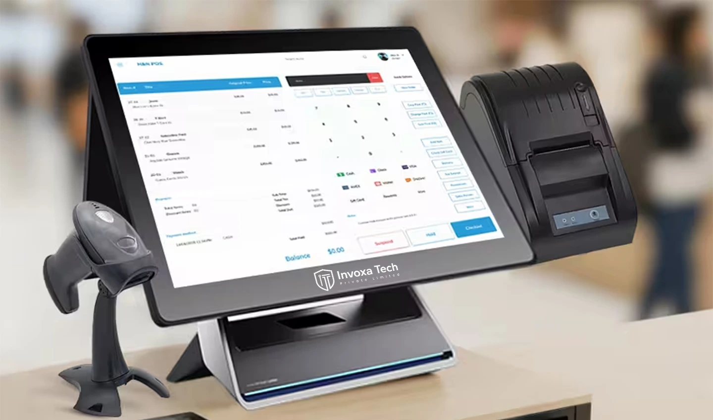 A complete desktop POS system ready for installation